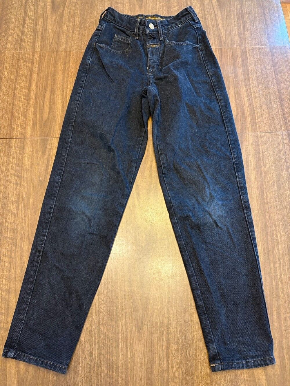 Vtg Marithe Francois Girbaud Mom Jeans Black Ladies Sz 1/2 Reg 22x27 90s